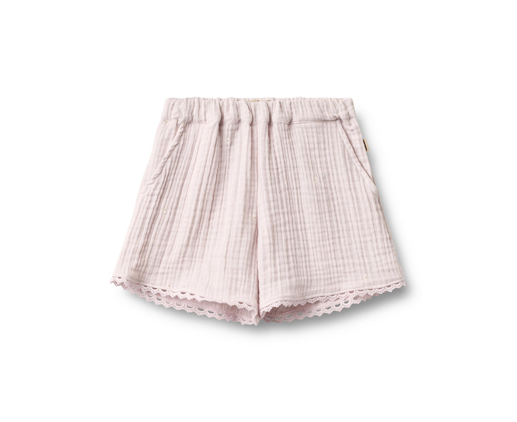 Shorts con pizzo Eileen - Fiori viola chiaro