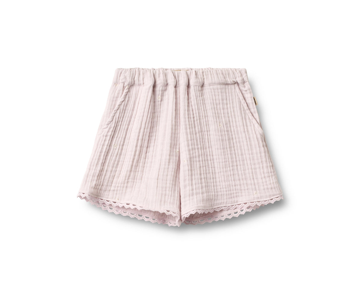 Shorts con pizzo Eileen - Fiori viola chiaro