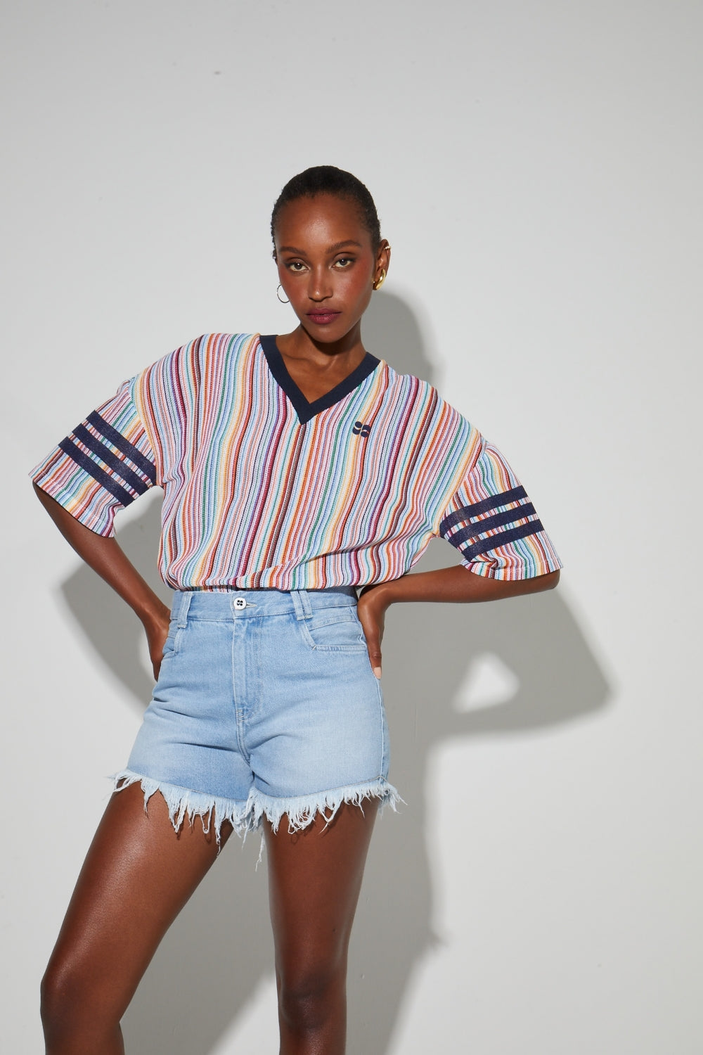 Blouse Billy Tricot Italien Rayures Colorful