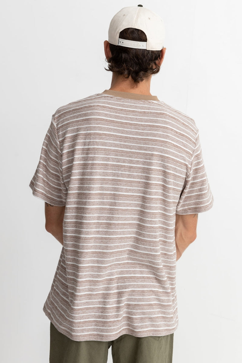 T-Shirt Vintage Strip - Chocolate - Homme