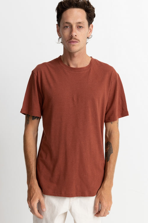 Rhythm - T-Shirt Linen - Brick - Homme