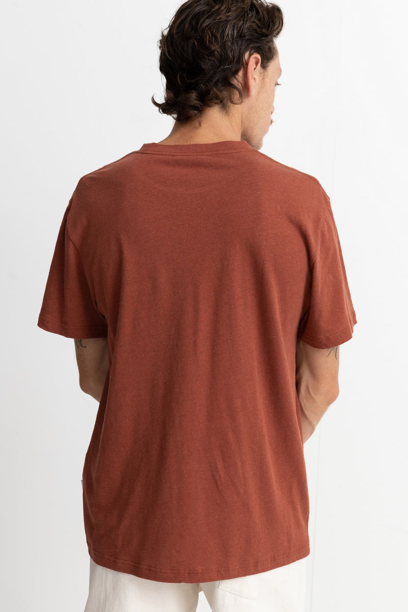 Rhythm - T-Shirt Linen - Brick - Homme