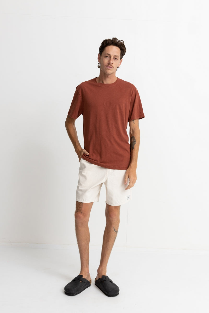 Rhythm - T-Shirt Linen - Brick - Homme