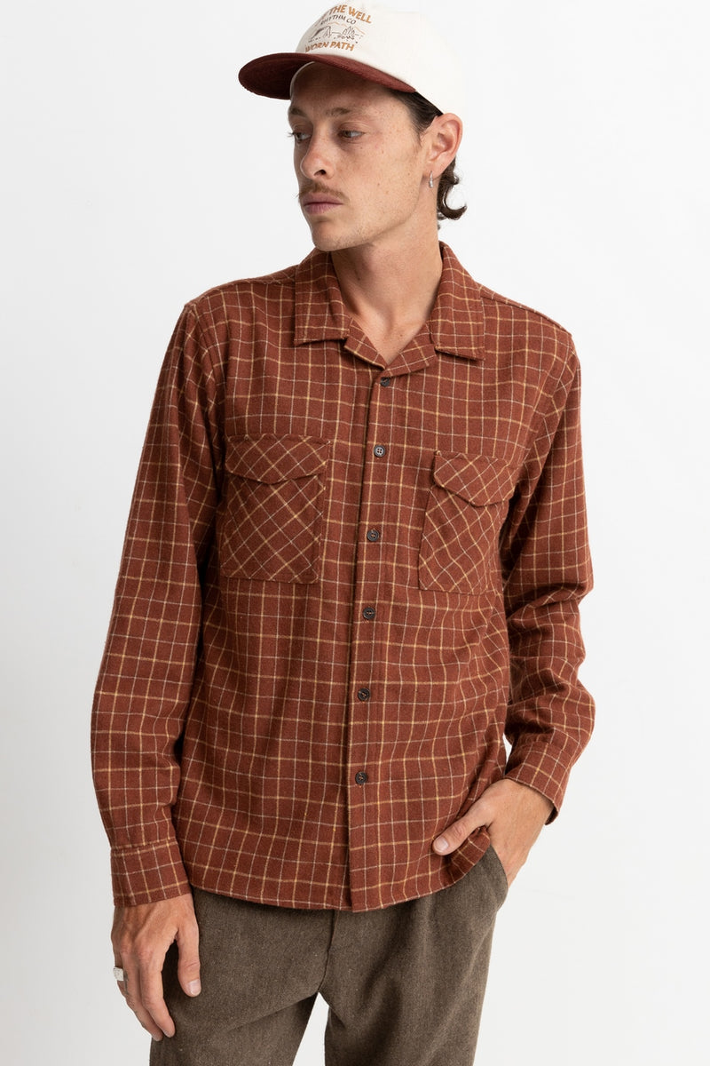 Rhythm - Chemise Box Ls Flannel - Rust - Homme