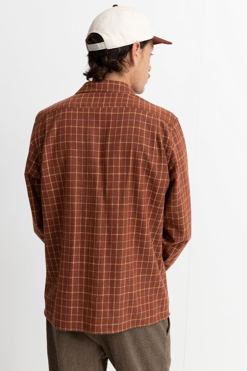 Rhythm - Chemise Box Ls Flannel - Rust - Homme