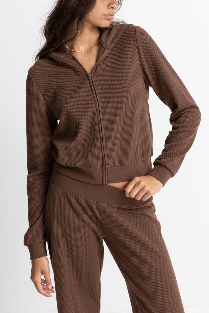 Rhythm - Sudadera con cremallera Light Layers - Chocolate - Mujer