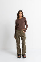 Rhythm - Winona Long Sleeve Top - Chocolate - Women
