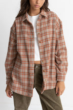 Rhythm - Camisa Franela Oversize - Naranja - Mujer