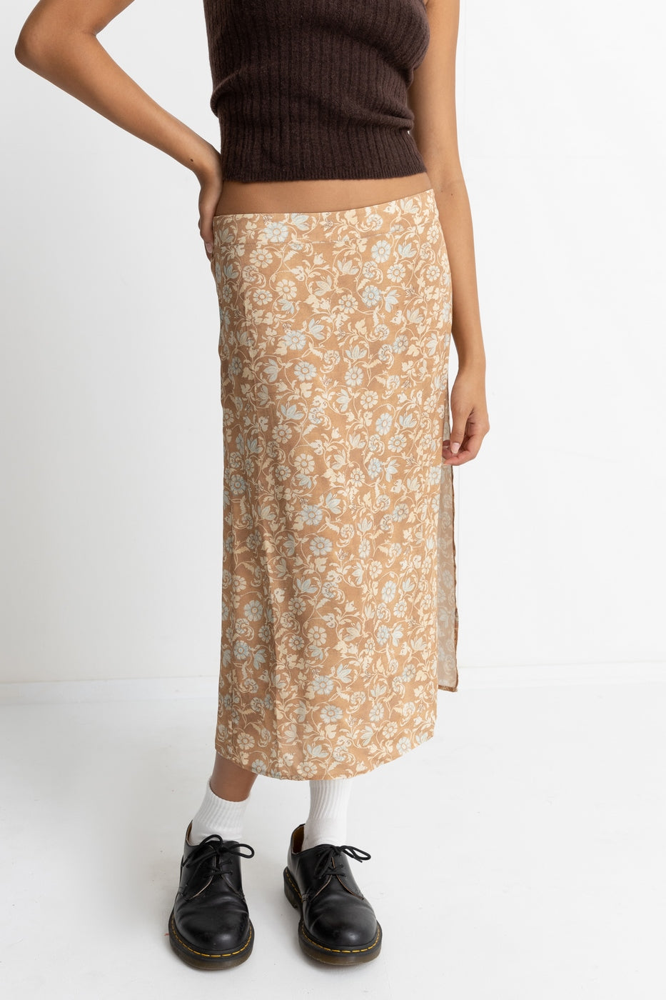 Rhythm - Robe Jupe Highland Low Rise Midi Skirt - Oak - Femme