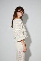 Blouse Giulia Flower Dentelle Naturel Fabriquée En Italie
