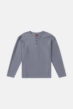 T-Shirt Vintage Terry Ls Henley - Indigo - Homme