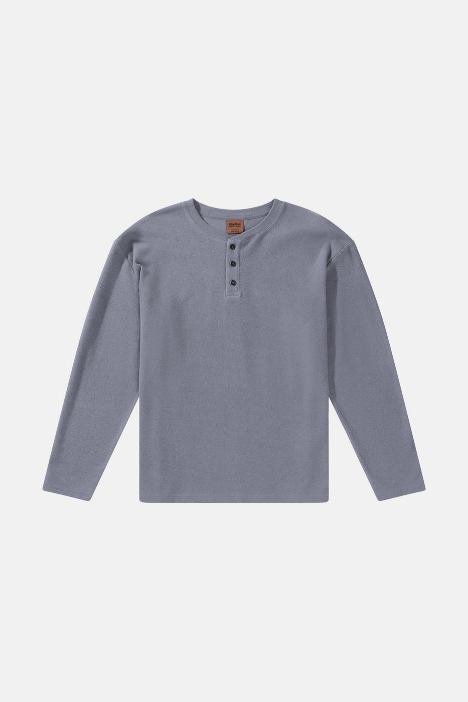T-Shirt Vintage Terry Ls Henley - Indigo - Homme