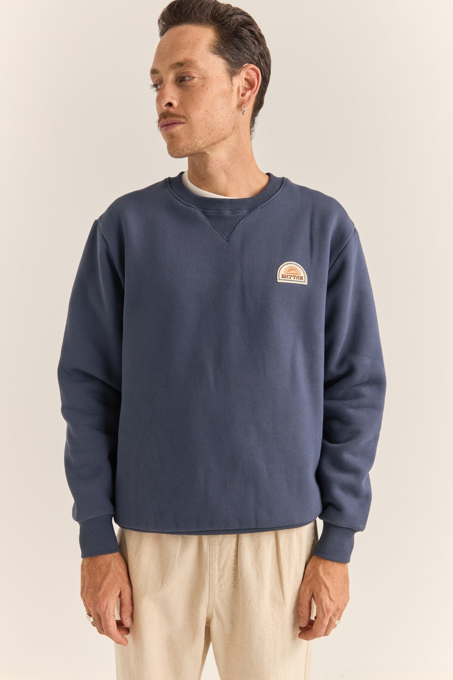 Sudadera Heavyweight Fleece Crew - Índigo - Hombre