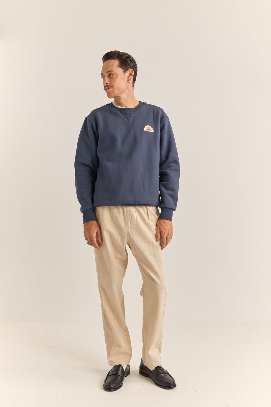 Sudadera Heavyweight Fleece Crew - Índigo - Hombre