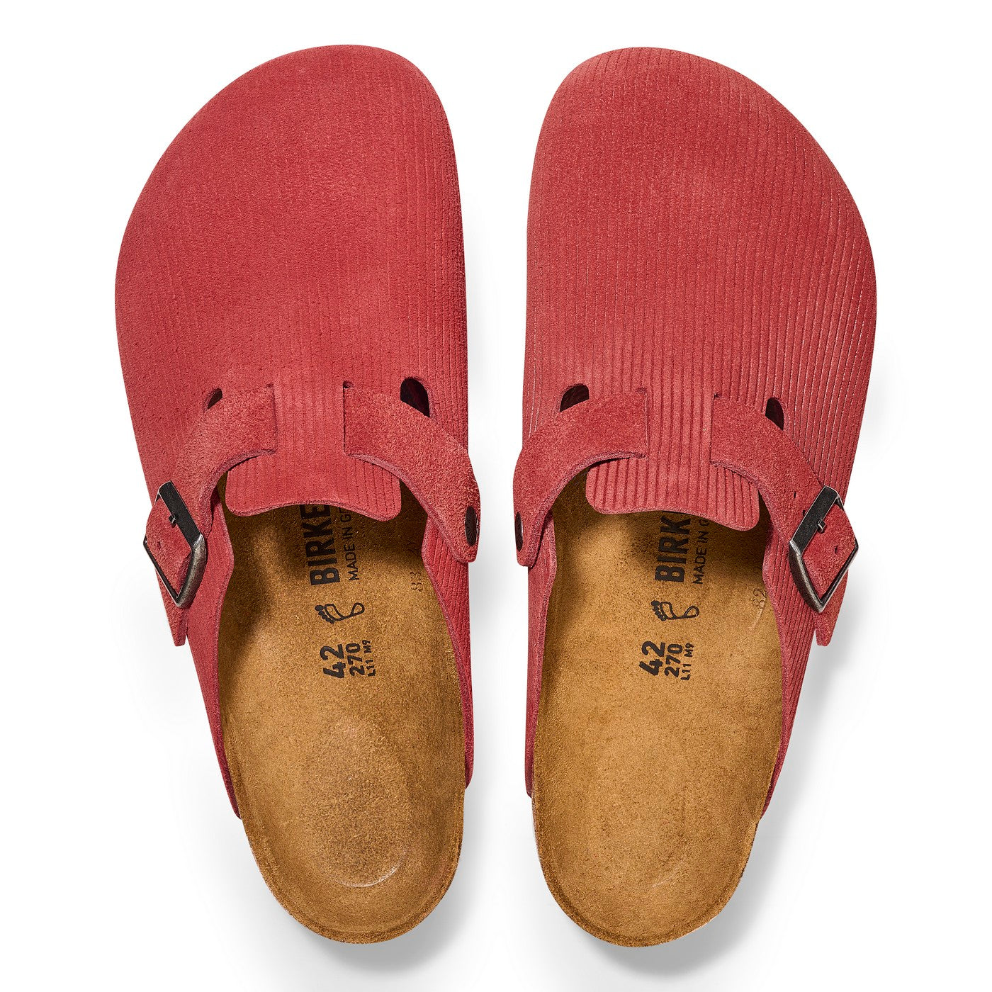 Boston Clogs Leve Corduroy Sienna Red
