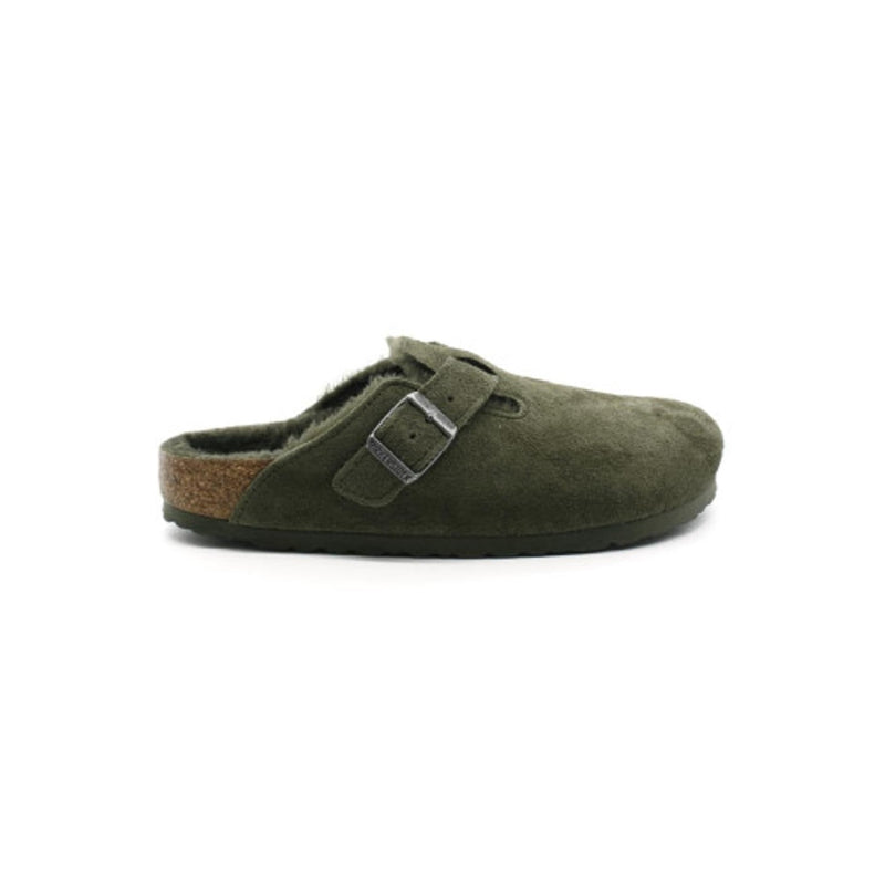 Birkenstock - Sandales Boston Shearling Etroite - Vert