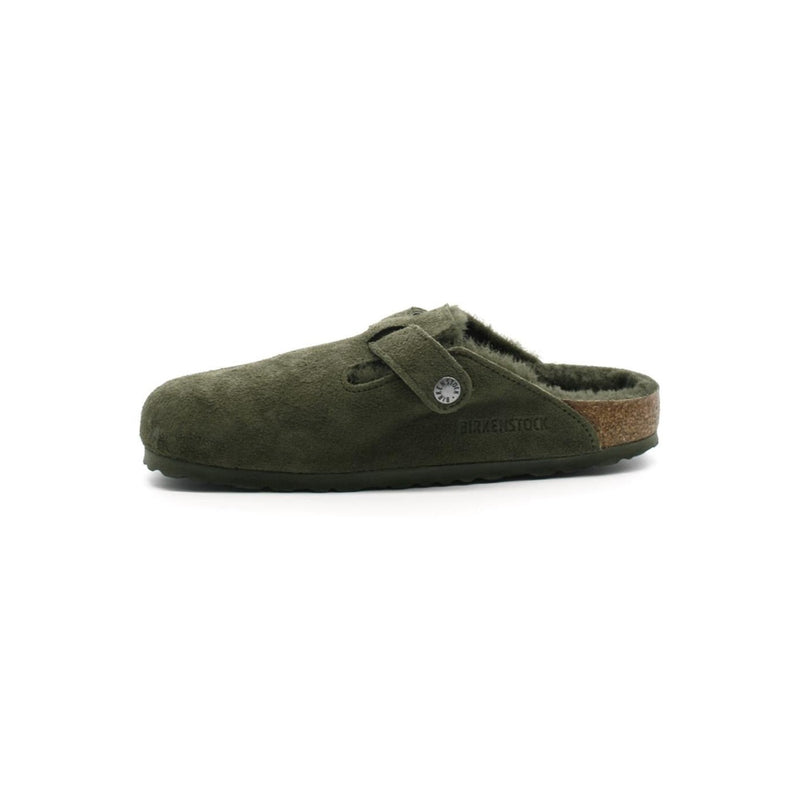 Birkenstock - Sandales Boston Shearling Etroite - Vert