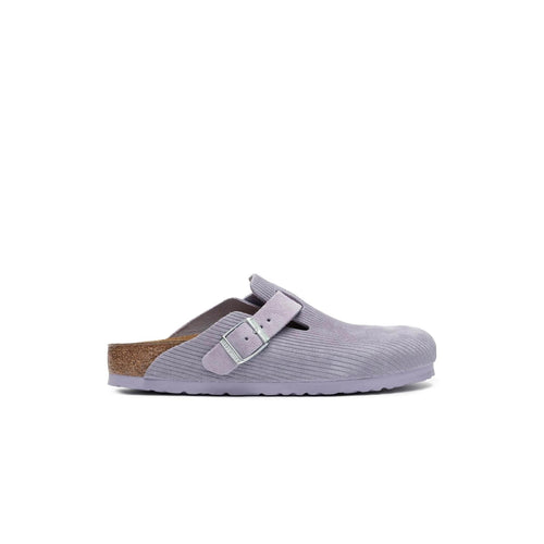 Birkenstock Boston Embossed Corduroy Suede Purple Fog - Gris