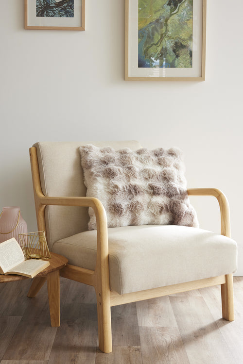 Coussin Imprimé Déhoussable - Astra - Taupe