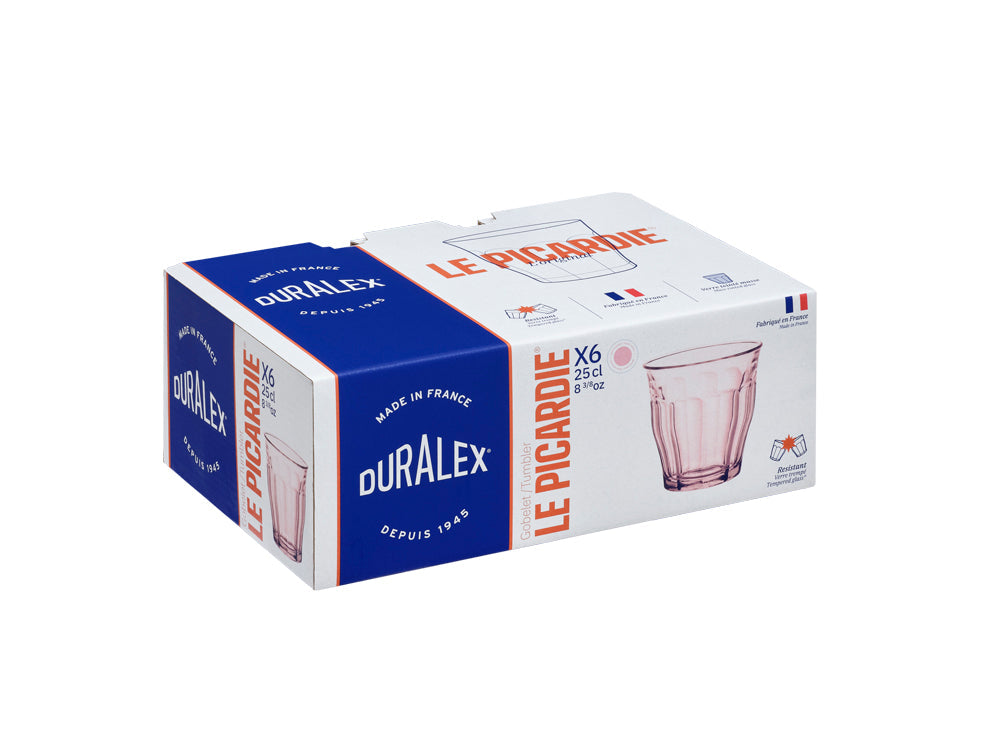 Pack of 4 Picardie Glasses - Pink - 25cl