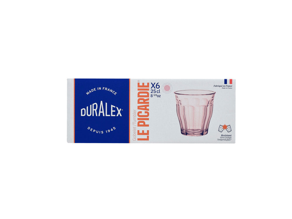 Pack of 4 Picardie Glasses - Pink - 25cl