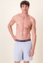 Invincible Short Cotton Pyjama Bottoms - Marl Sky Blue