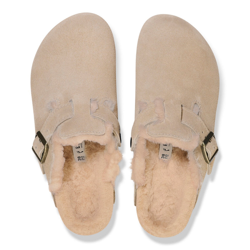 Birkenstock - Sandales Boston Shearling - Taupe