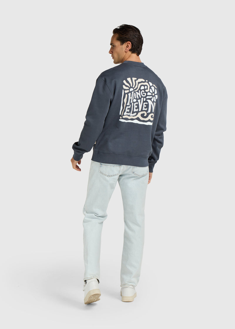 Pull Col Rond Wild Botanics - Ombre Blue