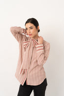 Camisa lazada rayas rojo - Vanó Studio