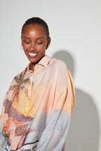 Chemise Iris Imprimé Freedom Fabriquée En Italie