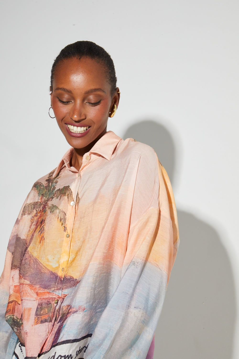 Chemise Iris Imprimé Freedom Fabriquée En Italie