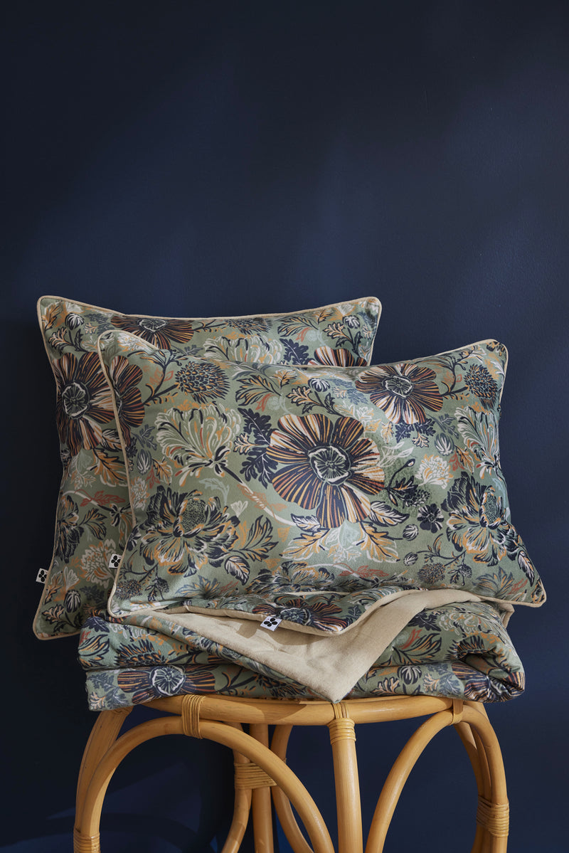 Removable Cushion Cover - Printed Velvet - Isaline