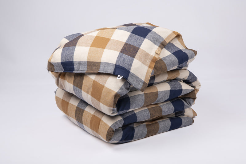 Housse De Couette - Flanelle Tissée - Teinte Basile