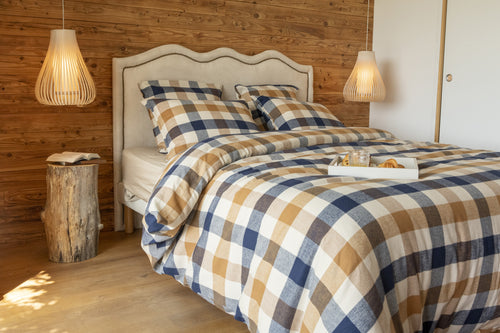 Housse De Couette - Flanelle Tissée - Teinte Basile