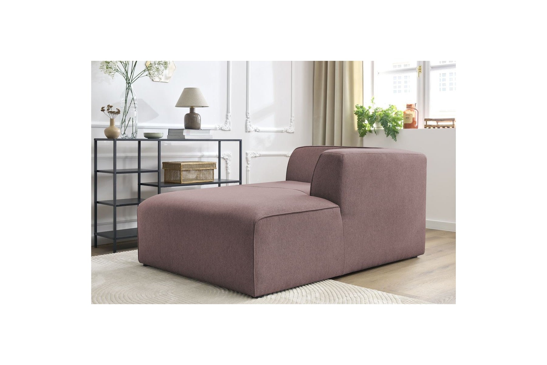 Chaise Longue for MEGEVE Modular Sofa - Mottled Fabric - Right-Hand Corner