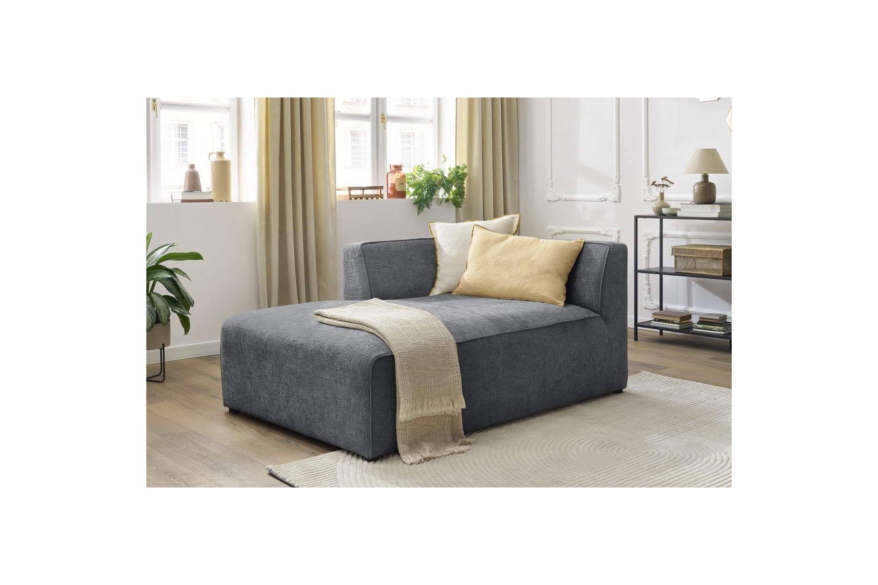 Méridienne Pour Canapé Modulable Megeve - Tissu Texturé - Angle Gauche