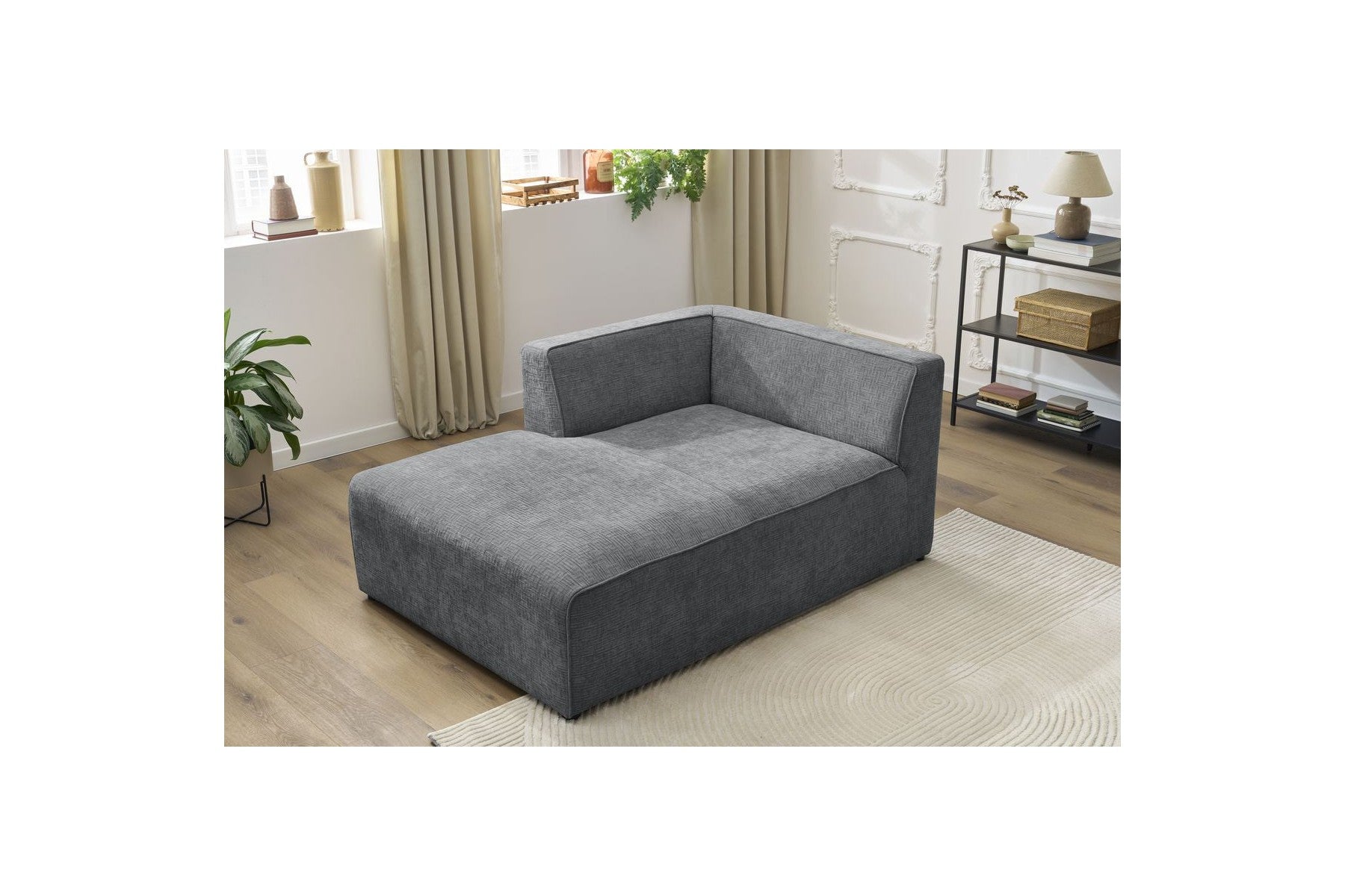 Méridienne Pour Canapé Modulable Megeve - Tissu Texturé - Angle Gauche