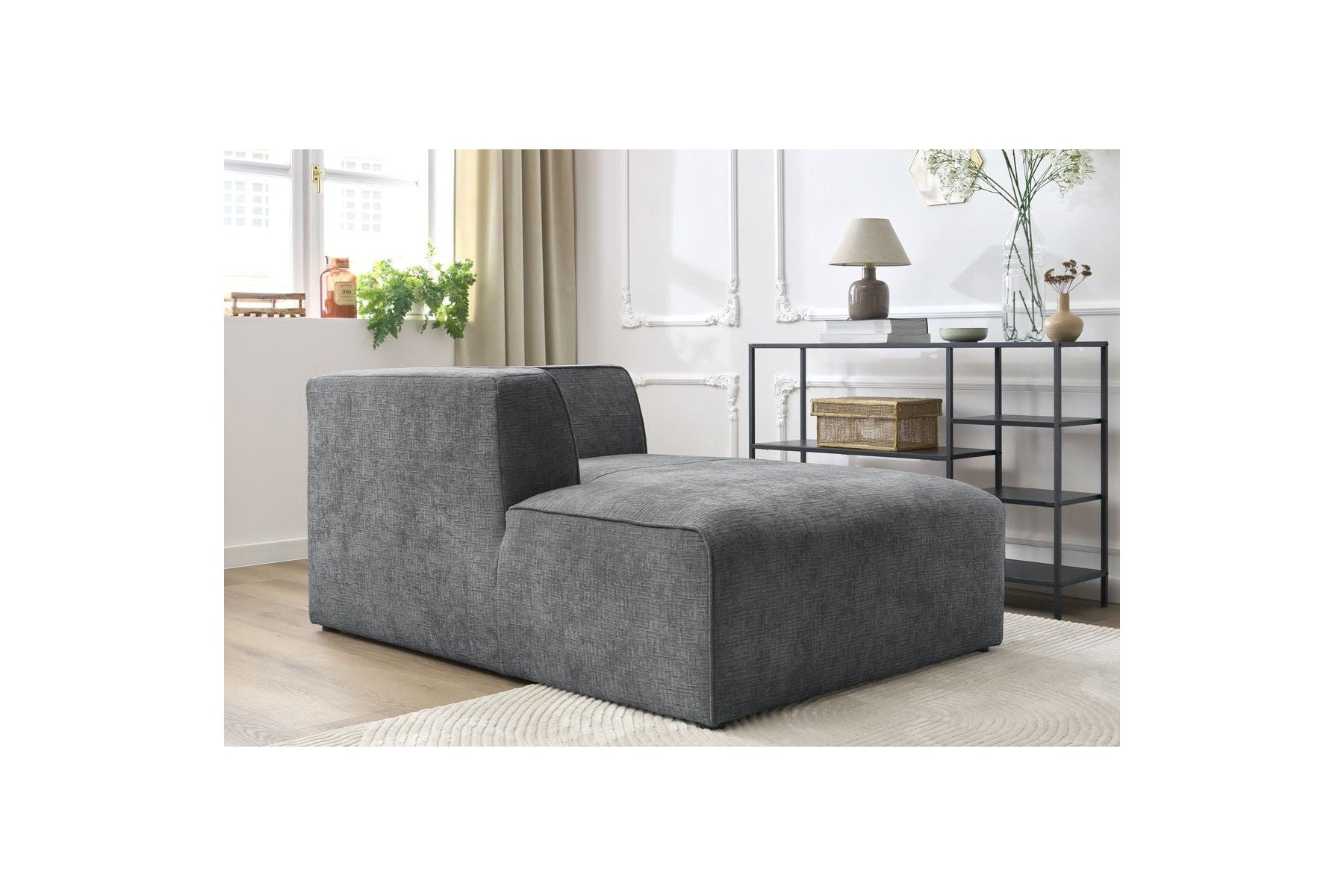 Méridienne Pour Canapé Modulable Megeve - Tissu Texturé - Angle Gauche