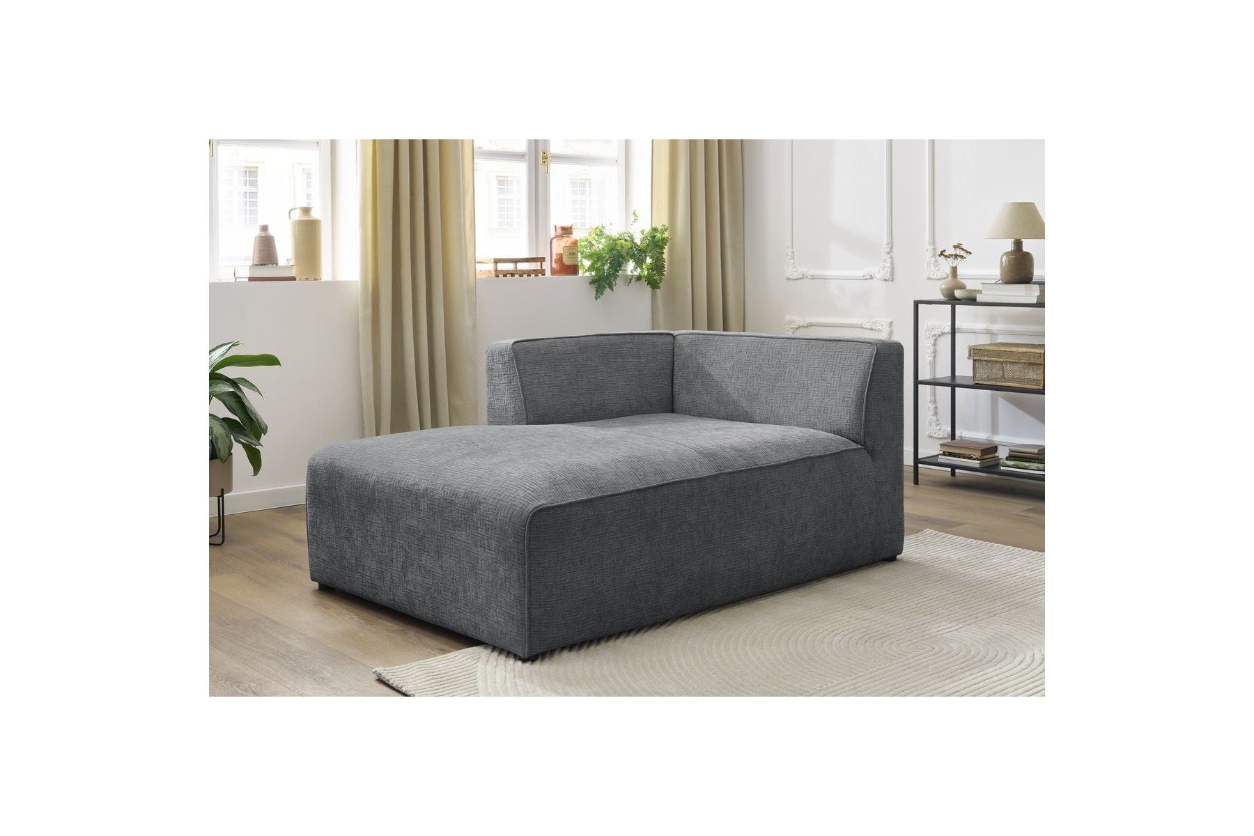 Méridienne Pour Canapé Modulable Megeve - Tissu Texturé - Angle Gauche
