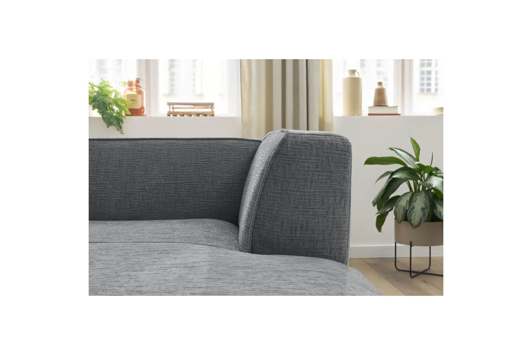 Chaise Longue for MEGEVE Modular Sofa - Textured Fabric - Right-Hand Corner