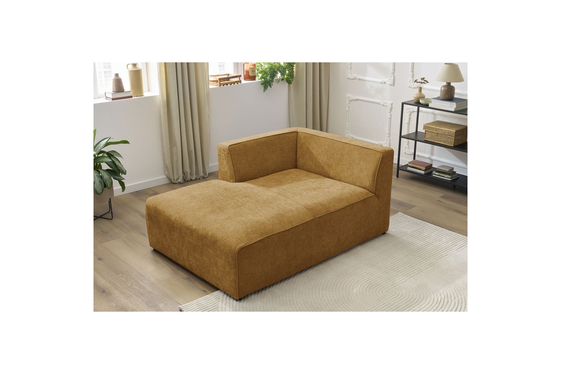 Méridienne Pour Canapé Modulable Megeve - Tissu Texturé - Angle Gauche