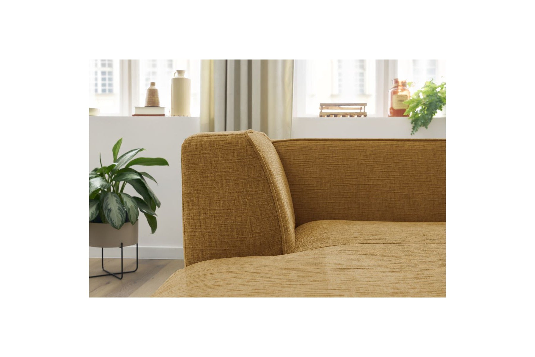 Méridienne Pour Canapé Modulable Megeve - Tissu Texturé - Angle Gauche