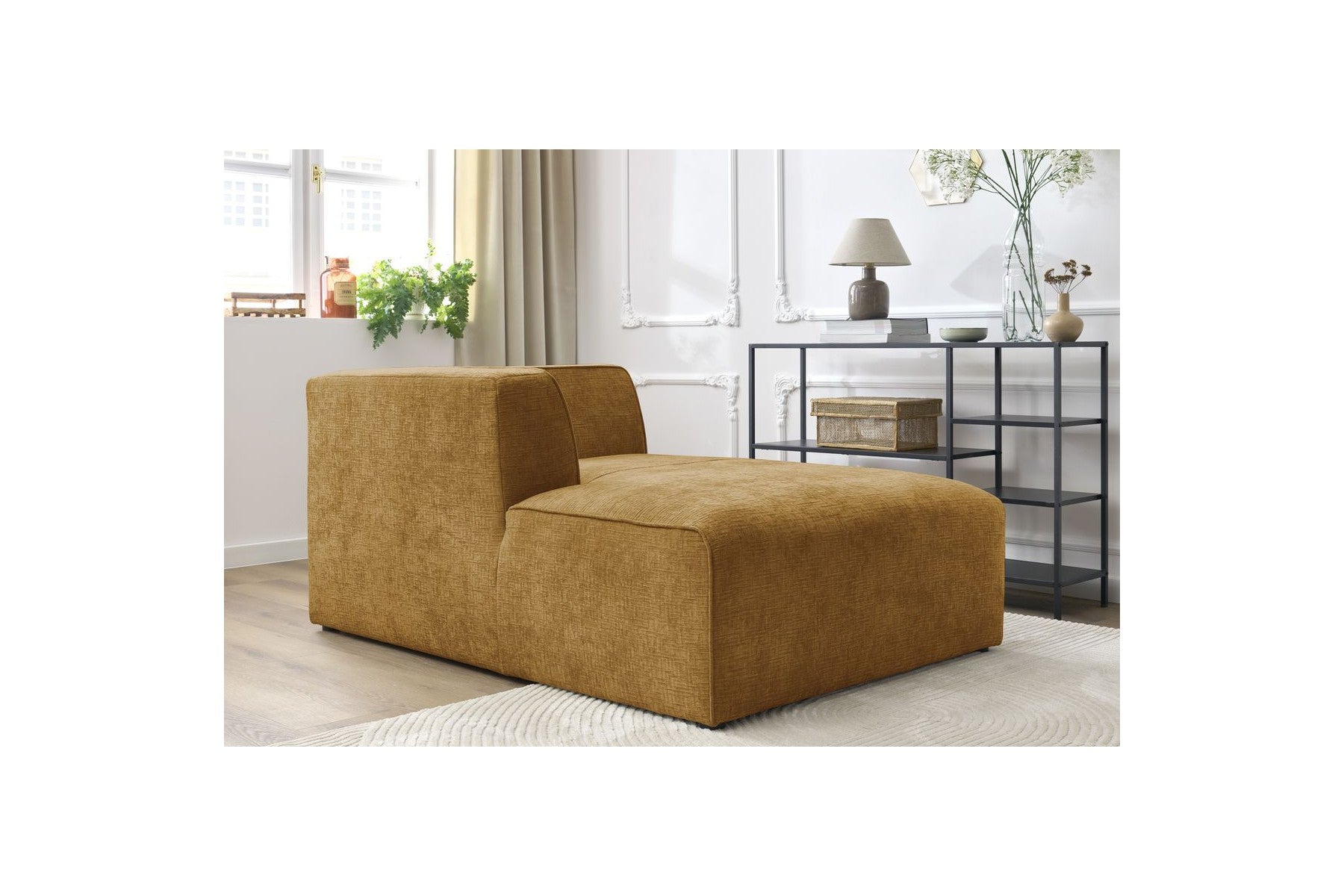 Méridienne Pour Canapé Modulable Megeve - Tissu Texturé - Angle Gauche