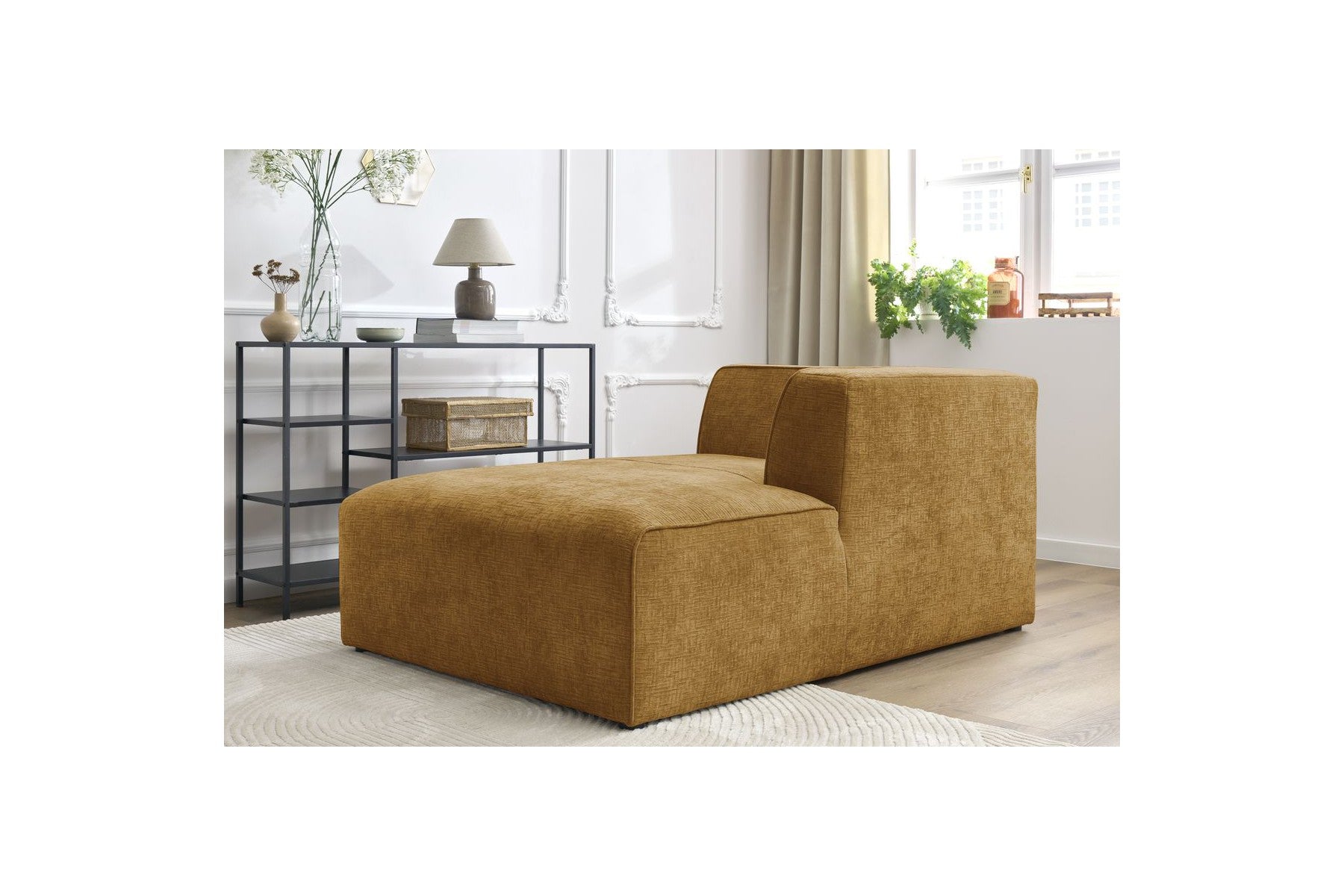 Chaise Longue for MEGEVE Modular Sofa - Textured Fabric - Right-Hand Corner