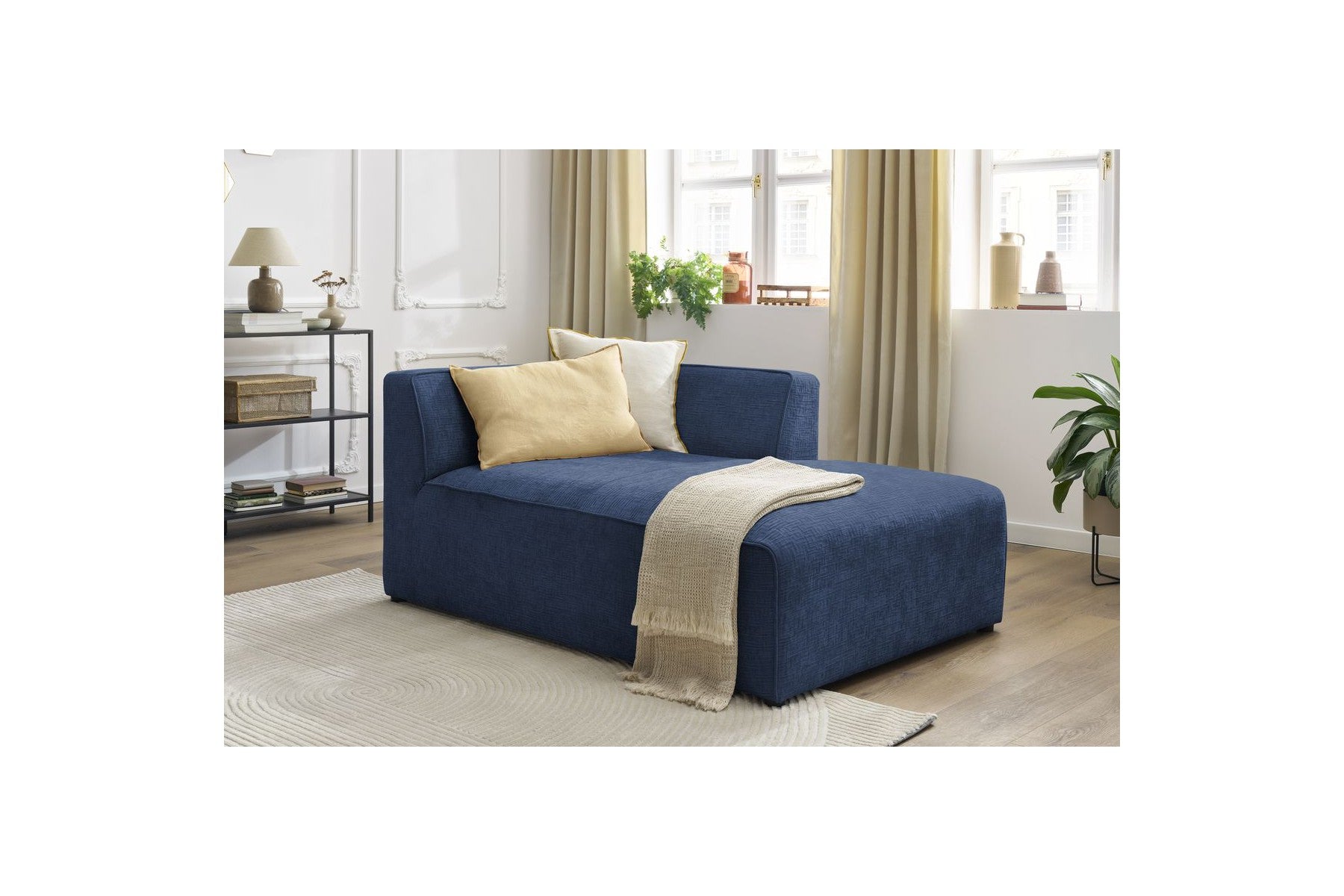 Chaise Longue for MEGEVE Modular Sofa - Textured Fabric - Right-Hand Corner
