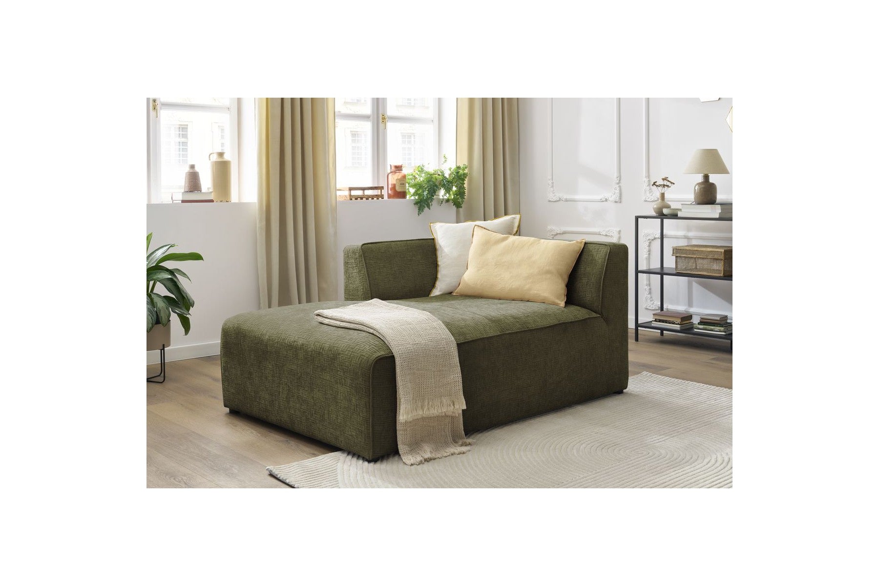 Méridienne Pour Canapé Modulable Megeve - Tissu Texturé - Angle Gauche