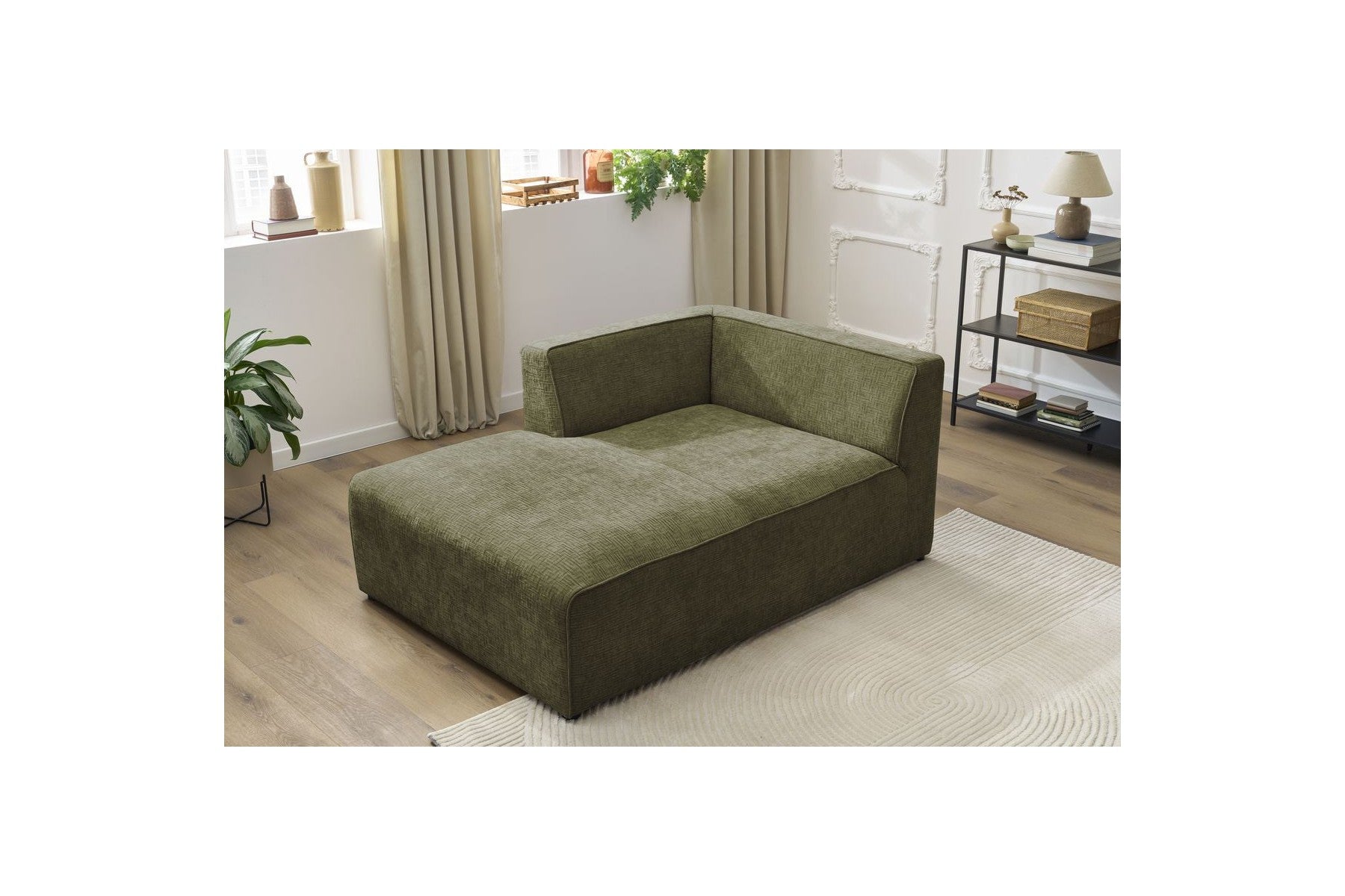 Méridienne Pour Canapé Modulable Megeve - Tissu Texturé - Angle Gauche