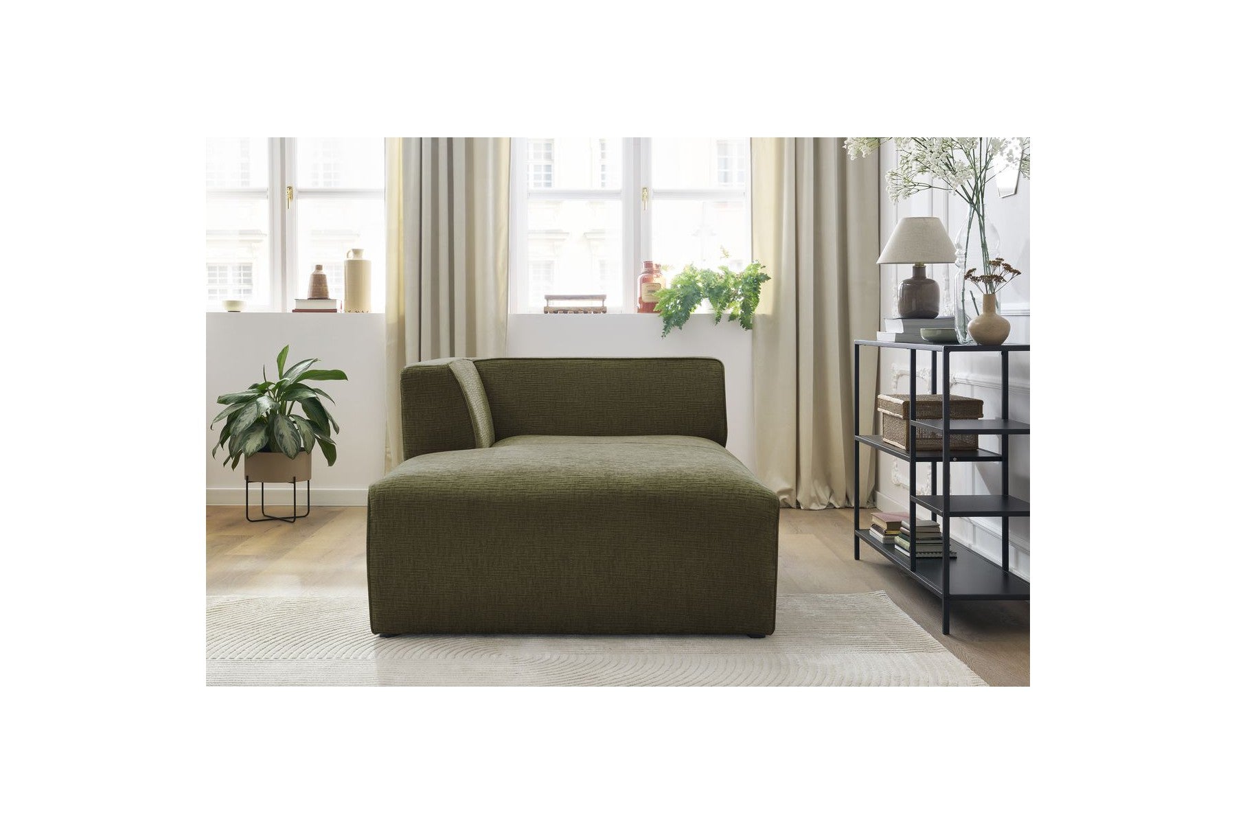 Méridienne Pour Canapé Modulable Megeve - Tissu Texturé - Angle Gauche