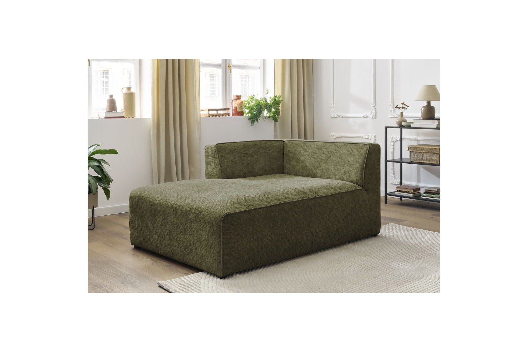 Méridienne Pour Canapé Modulable Megeve - Tissu Texturé - Angle Gauche