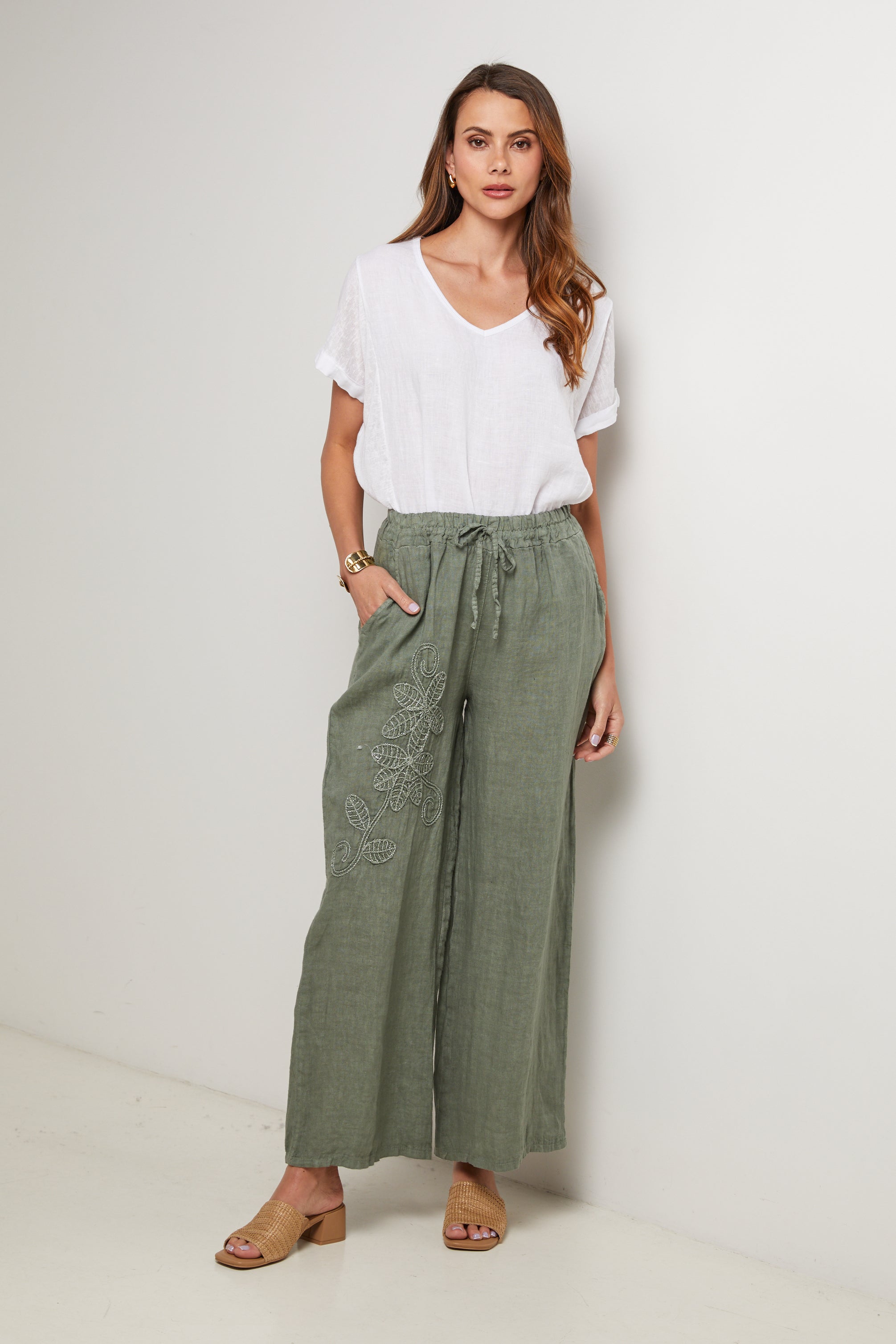 Pantalones - Caqui - Mujer